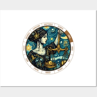 ZODIAC Libra - Astrological LIBRA - LIBRA - ZODIAC sign - Van Gogh style - 10 Posters and Art